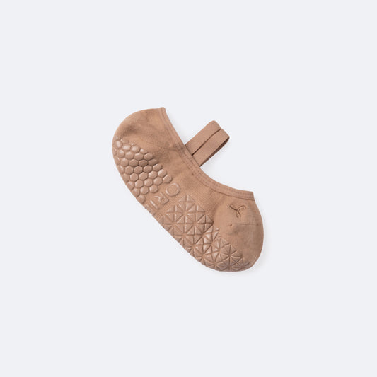 Double Band Socks | ProGrip™ - Mocha